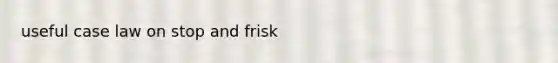 useful case law on stop and frisk