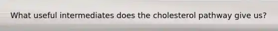 What useful intermediates does the cholesterol pathway give us?