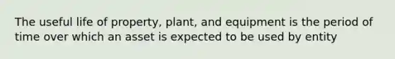 The useful life of property, plant, and equipment is the period of time over which an asset is expected to be used by entity