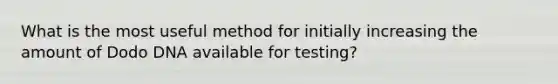 What is the most useful method for initially increasing the amount of Dodo DNA available for testing?