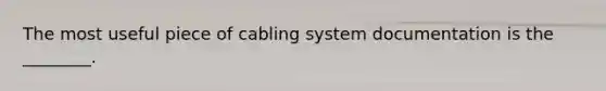 The most useful piece of cabling system documentation is the ________.