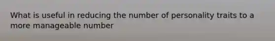 What is useful in reducing the number of personality traits to a more manageable number