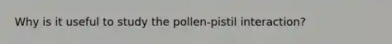 Why is it useful to study the pollen-pistil interaction?