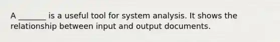 A _______ is a useful tool for system analysis. It shows the relationship between input and output documents.