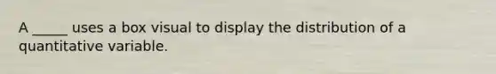 A _____ uses a box visual to display the distribution of a quantitative variable.