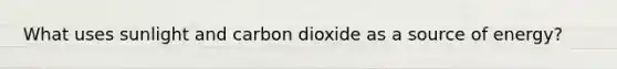 What uses sunlight and carbon dioxide as a source of energy?