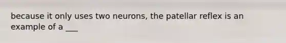 because it only uses two neurons, the patellar reflex is an example of a ___