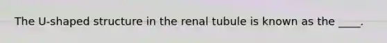 ​The U-shaped structure in the renal tubule is known as the ____.