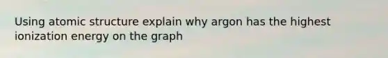 Using atomic structure explain why argon has the highest ionization energy on the graph