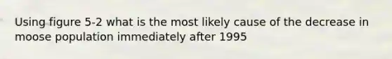 Using figure 5-2 what is the most likely cause of the decrease in moose population immediately after 1995