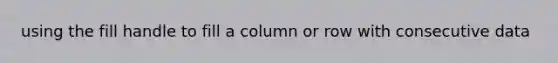 using the fill handle to fill a column or row with consecutive data