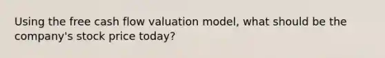 Using the free cash flow valuation model, what should be the company's stock price today?