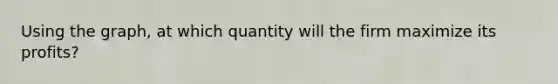 Using the graph, at which quantity will the firm maximize its profits?