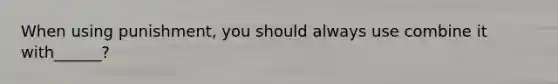 When using punishment, you should always use combine it with______?
