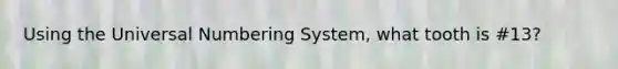 Using the Universal Numbering System, what tooth is #13?