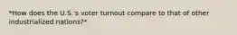 *How does the U.S.'s voter turnout compare to that of other industrialized nations?*