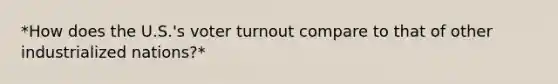 *How does the U.S.'s voter turnout compare to that of other industrialized nations?*