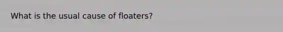 What is the usual cause of floaters?