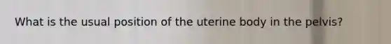 What is the usual position of the uterine body in the pelvis?