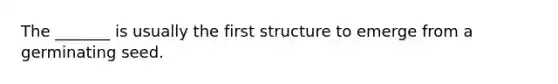 The _______ is usually the first structure to emerge from a germinating seed.