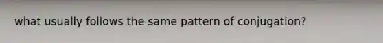 what usually follows the same pattern of conjugation?