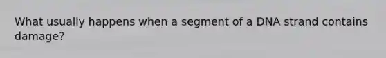 What usually happens when a segment of a DNA strand contains damage?