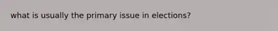 what is usually the primary issue in elections?