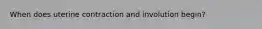 When does uterine contraction and involution begin?