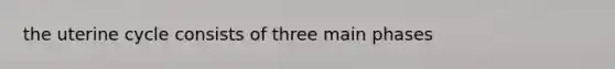 the uterine cycle consists of three main phases