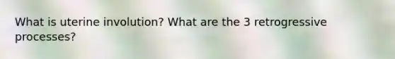 What is uterine involution? What are the 3 retrogressive processes?