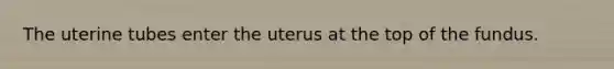 The uterine tubes enter the uterus at the top of the fundus.