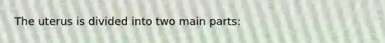 The uterus is divided into two main parts:
