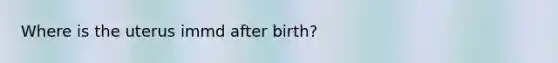 Where is the uterus immd after birth?