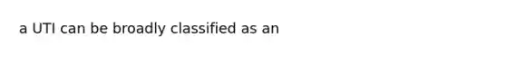 a UTI can be broadly classified as an