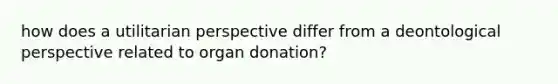 how does a utilitarian perspective differ from a deontological perspective related to organ donation?