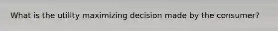 What is the utility maximizing decision made by the consumer?