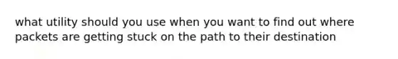 what utility should you use when you want to find out where packets are getting stuck on the path to their destination