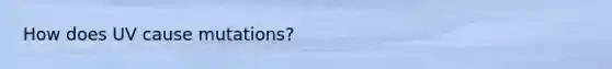 How does UV cause mutations?