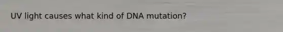 UV light causes what kind of DNA mutation?