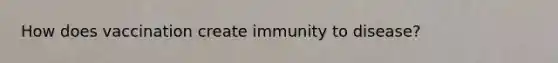 How does vaccination create immunity to disease?