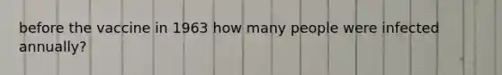 before the vaccine in 1963 how many people were infected annually?
