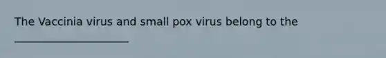 The Vaccinia virus and small pox virus belong to the _____________________