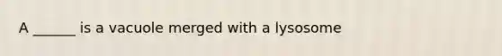 A ______ is a vacuole merged with a lysosome