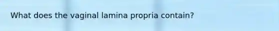 What does the vaginal lamina propria contain?