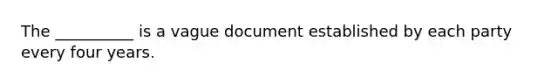 The __________ is a vague document established by each party every four years.