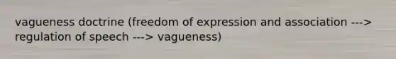 vagueness doctrine (freedom of expression and association ---> regulation of speech ---> vagueness)