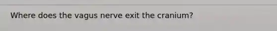 Where does the vagus nerve exit the cranium?