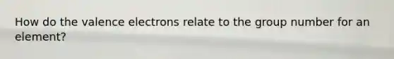 How do the valence electrons relate to the group number for an element?