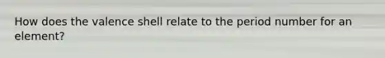 How does the valence shell relate to the period number for an element?