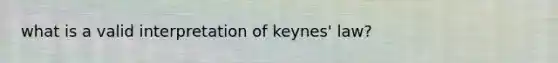 what is a valid interpretation of keynes' law?